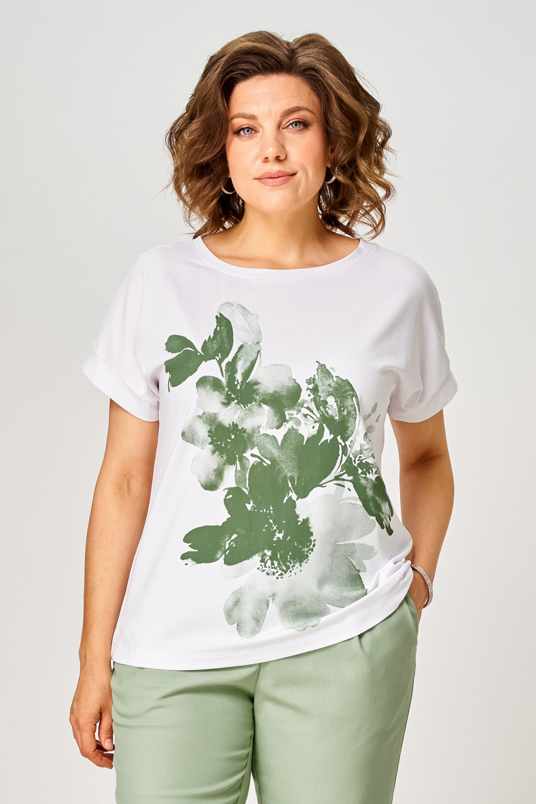 Футболка Rumoda 2259 зеленый + белый