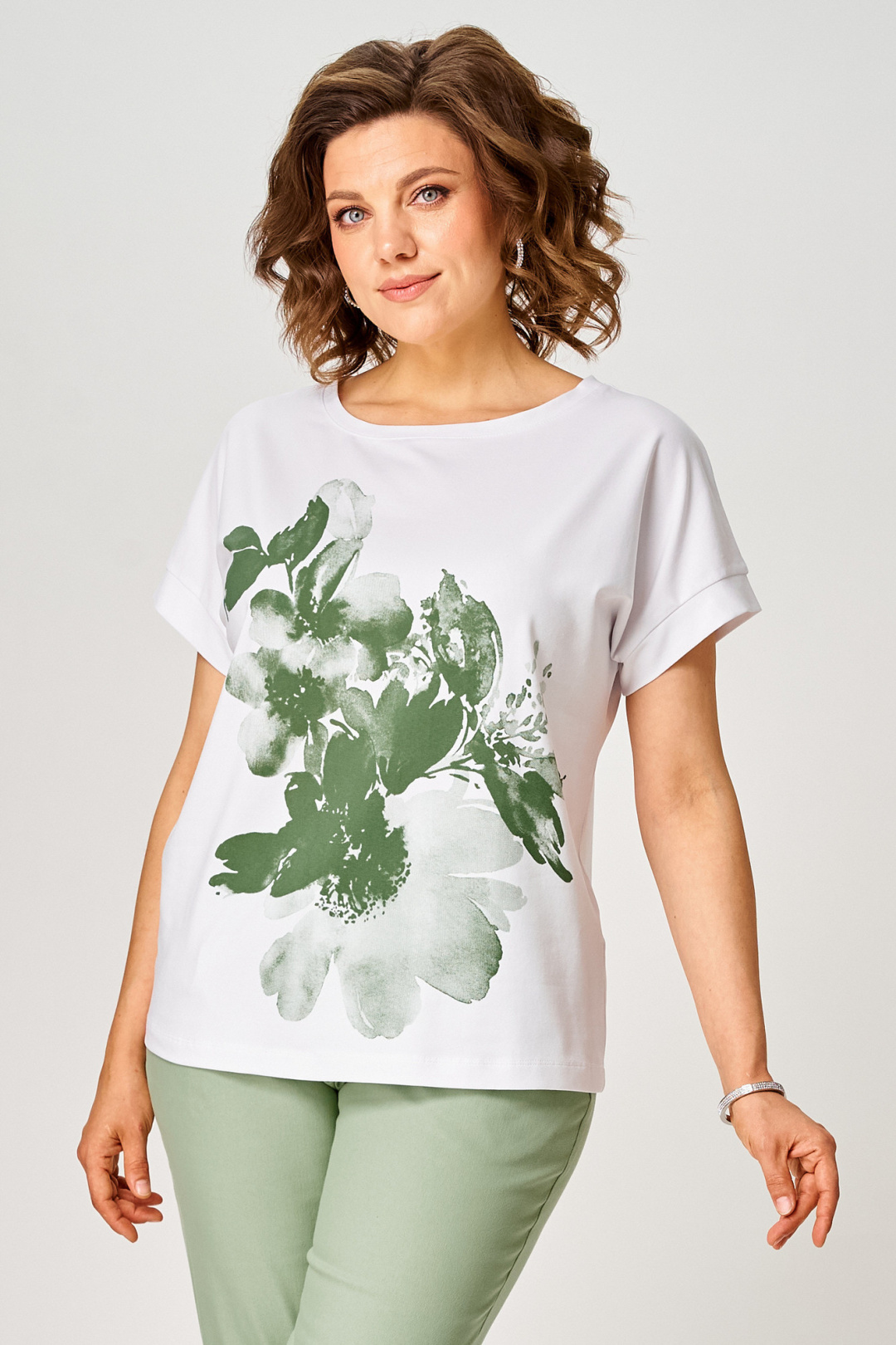 Футболка Rumoda 2259 зеленый + белый