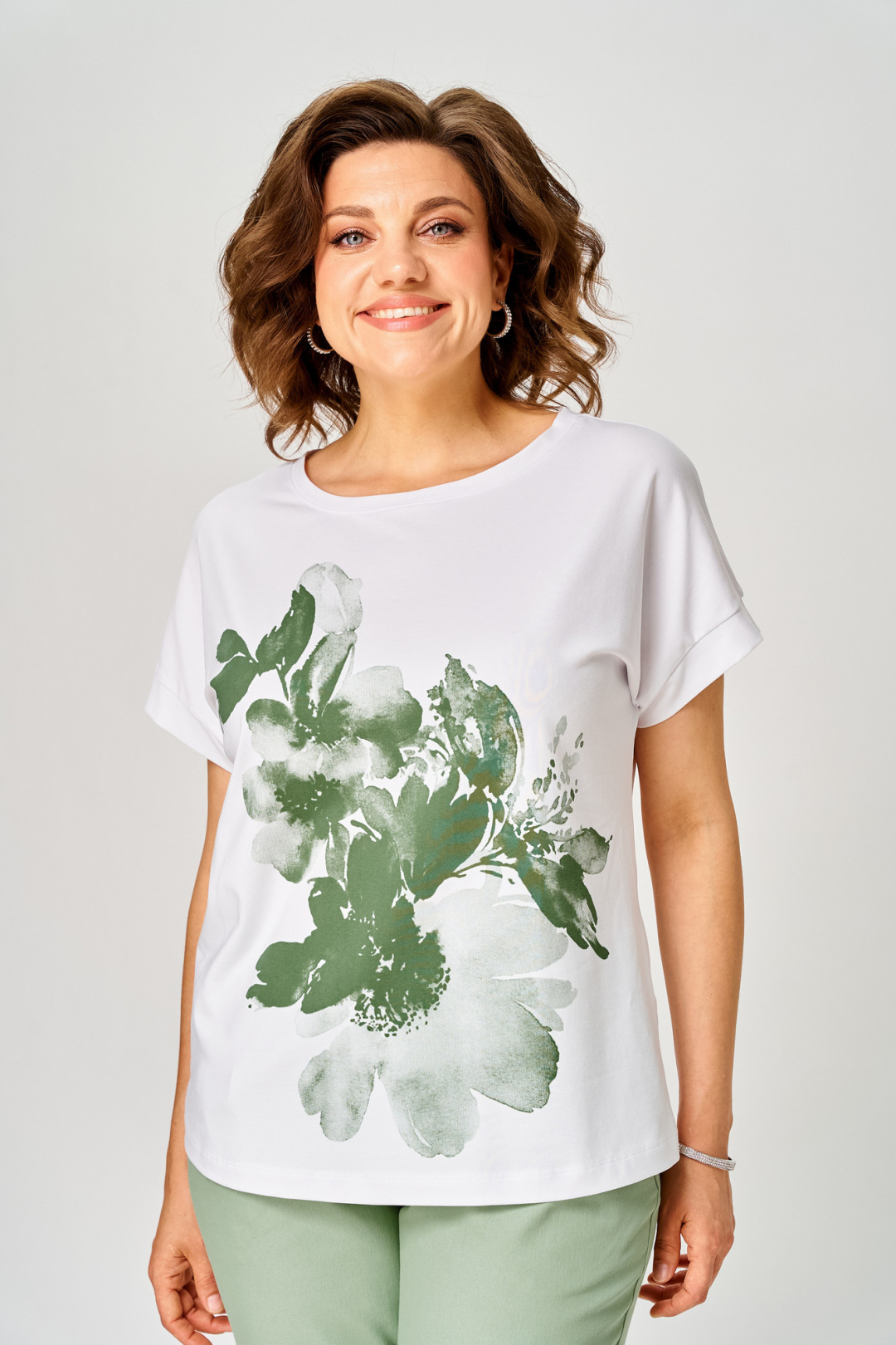 Футболка Rumoda 2259 зеленый + белый