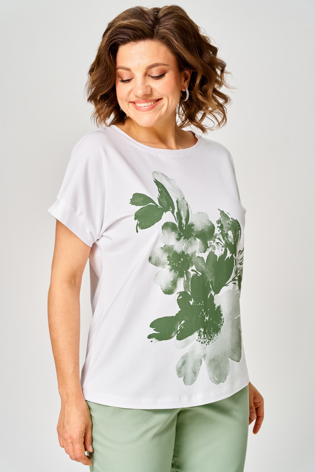 Футболка Rumoda 2259 зеленый + белый