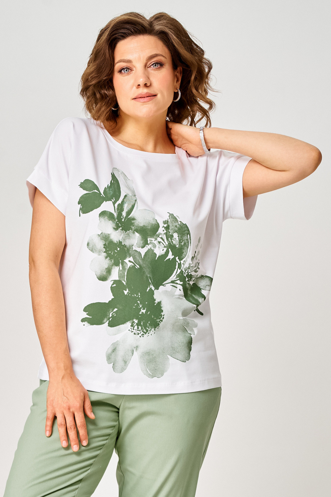 Футболка Rumoda 2259 зеленый + белый