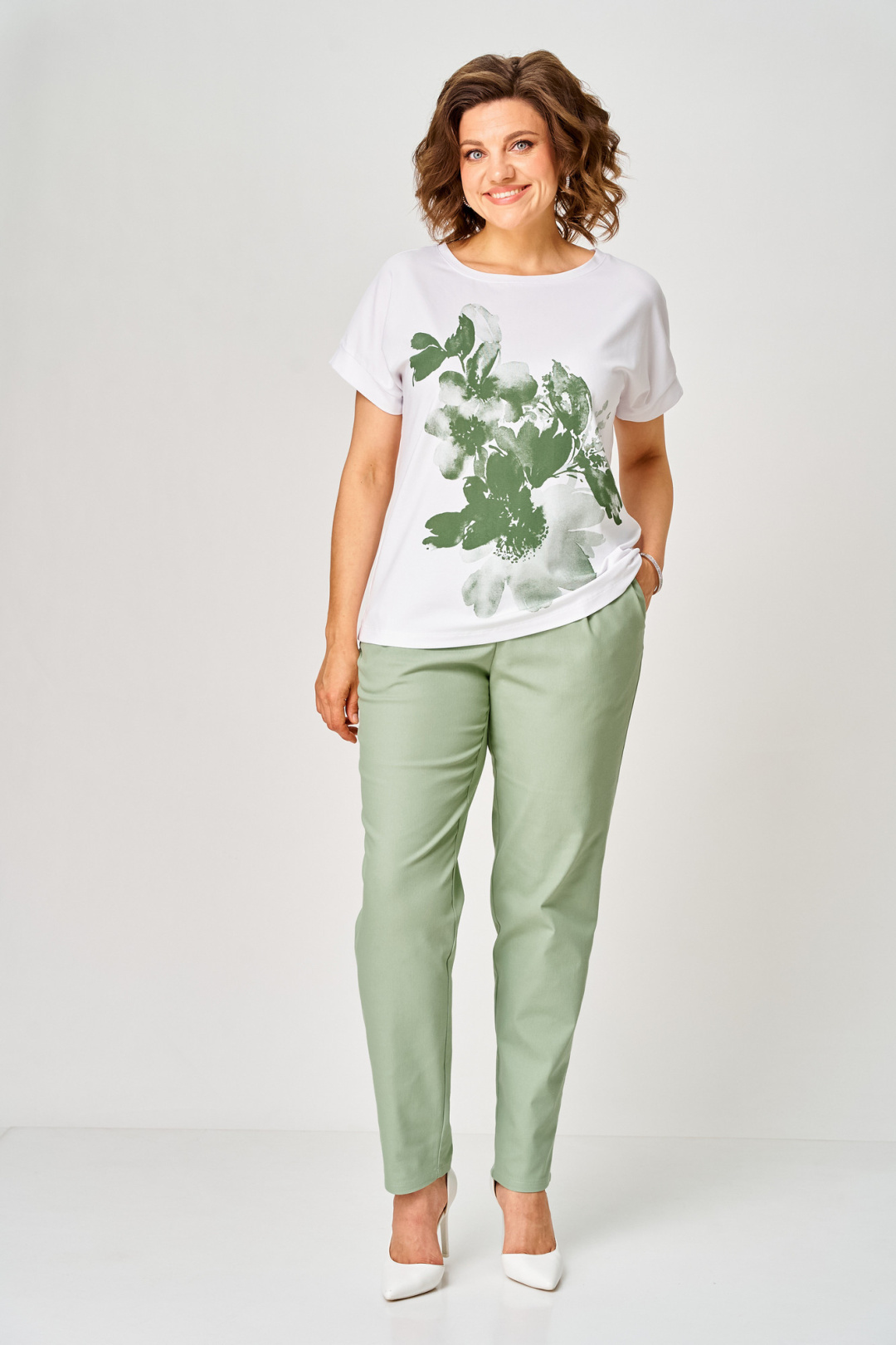 Футболка Rumoda 2259 зеленый + белый