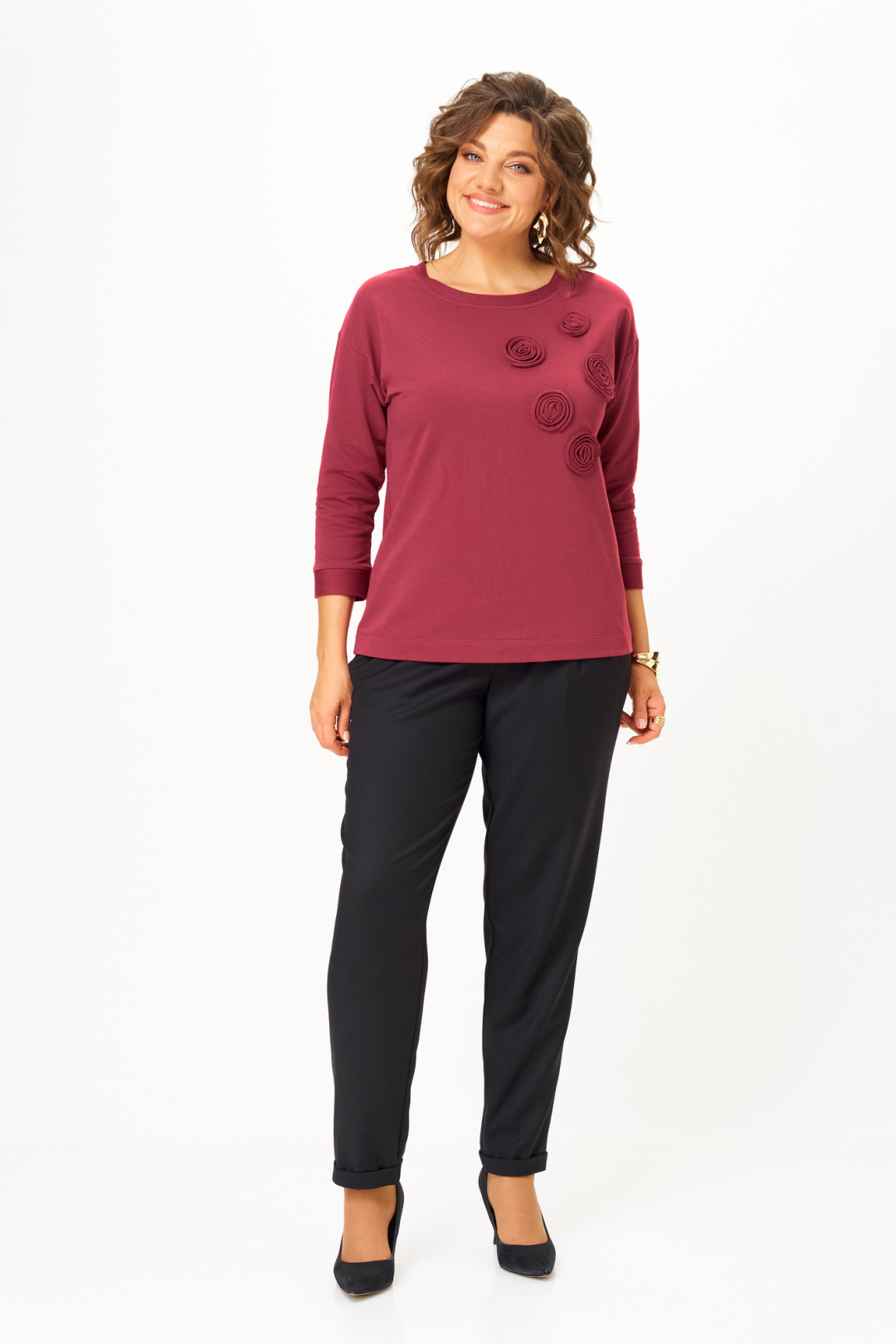 Джемпер Rumoda 2268 бордовый - фото 5