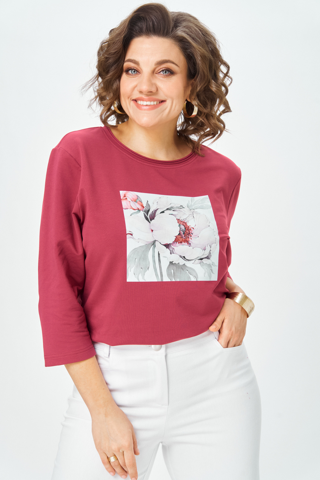 Джемпер Rumoda 2282 бордовый - фото 4