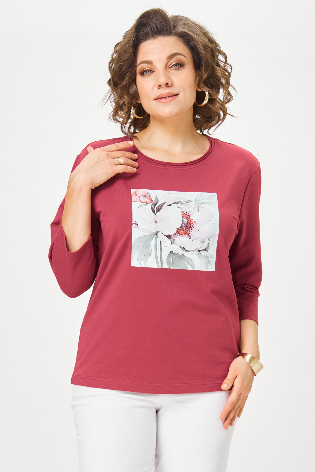 Джемпер Rumoda 2282 бордовый - фото 5