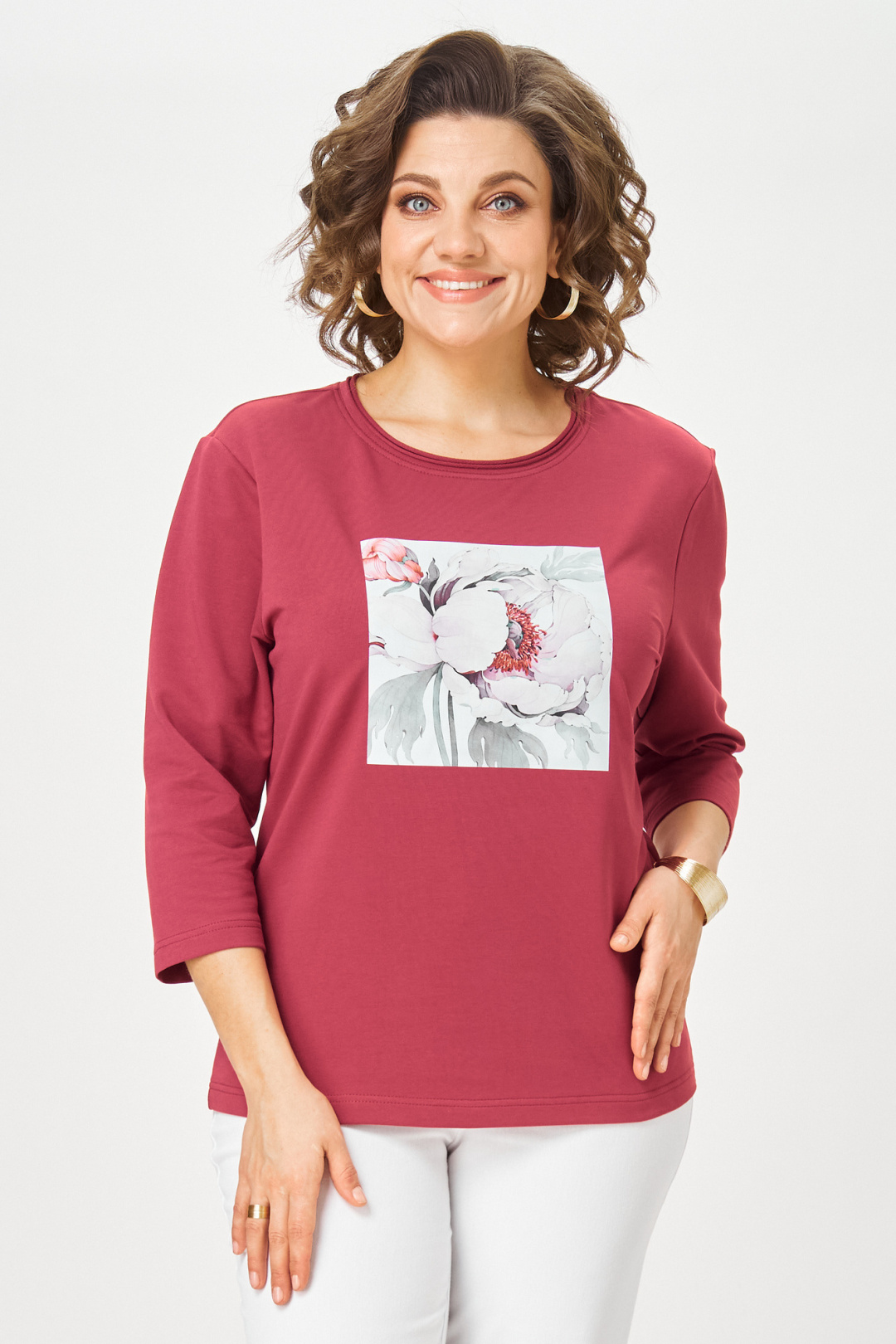 Джемпер Rumoda 2282 бордовый - фото 6