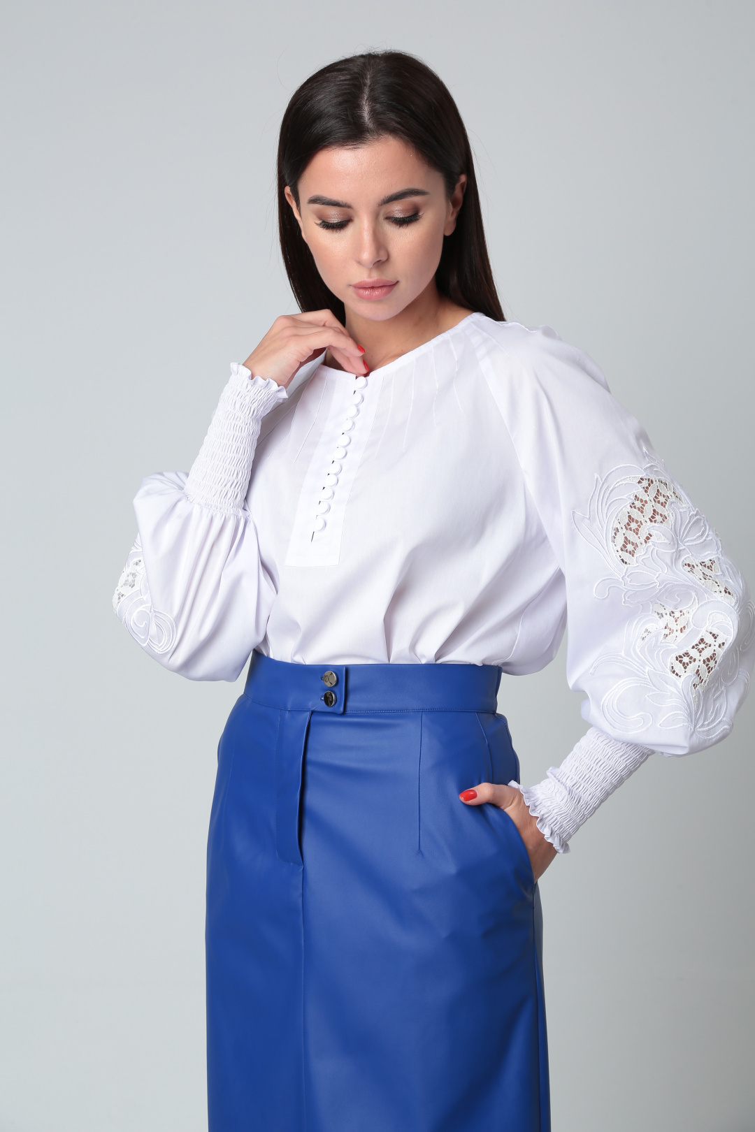 Блузка SandyNa 130413 белый - фото 3