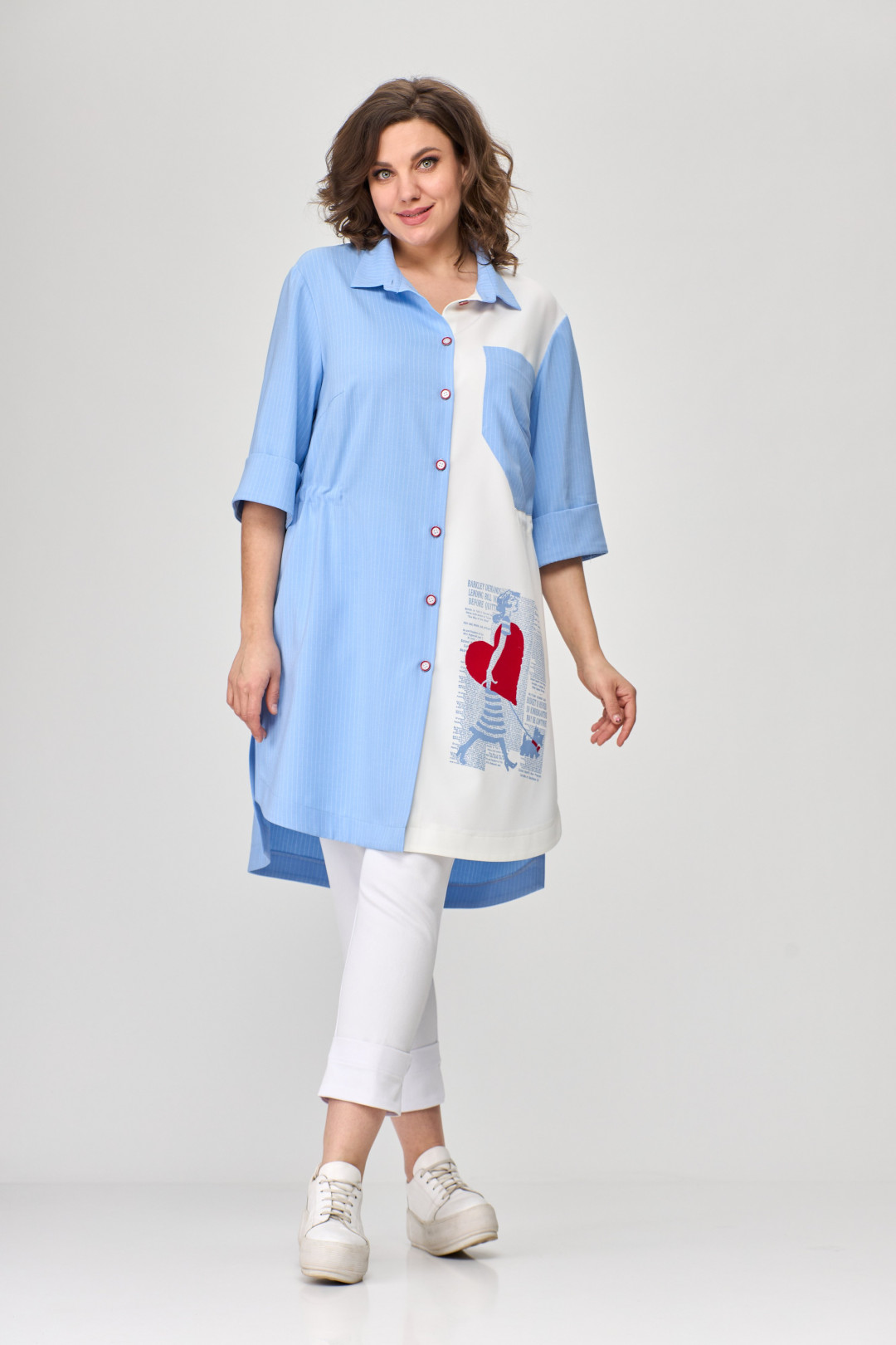 Костюм SandyNa 13591 голубой-белый