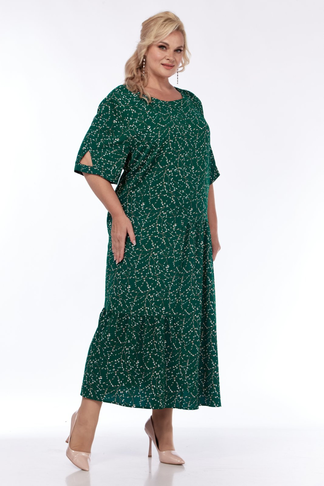 Платье СиБОН 202 зеленые листики - фото 1