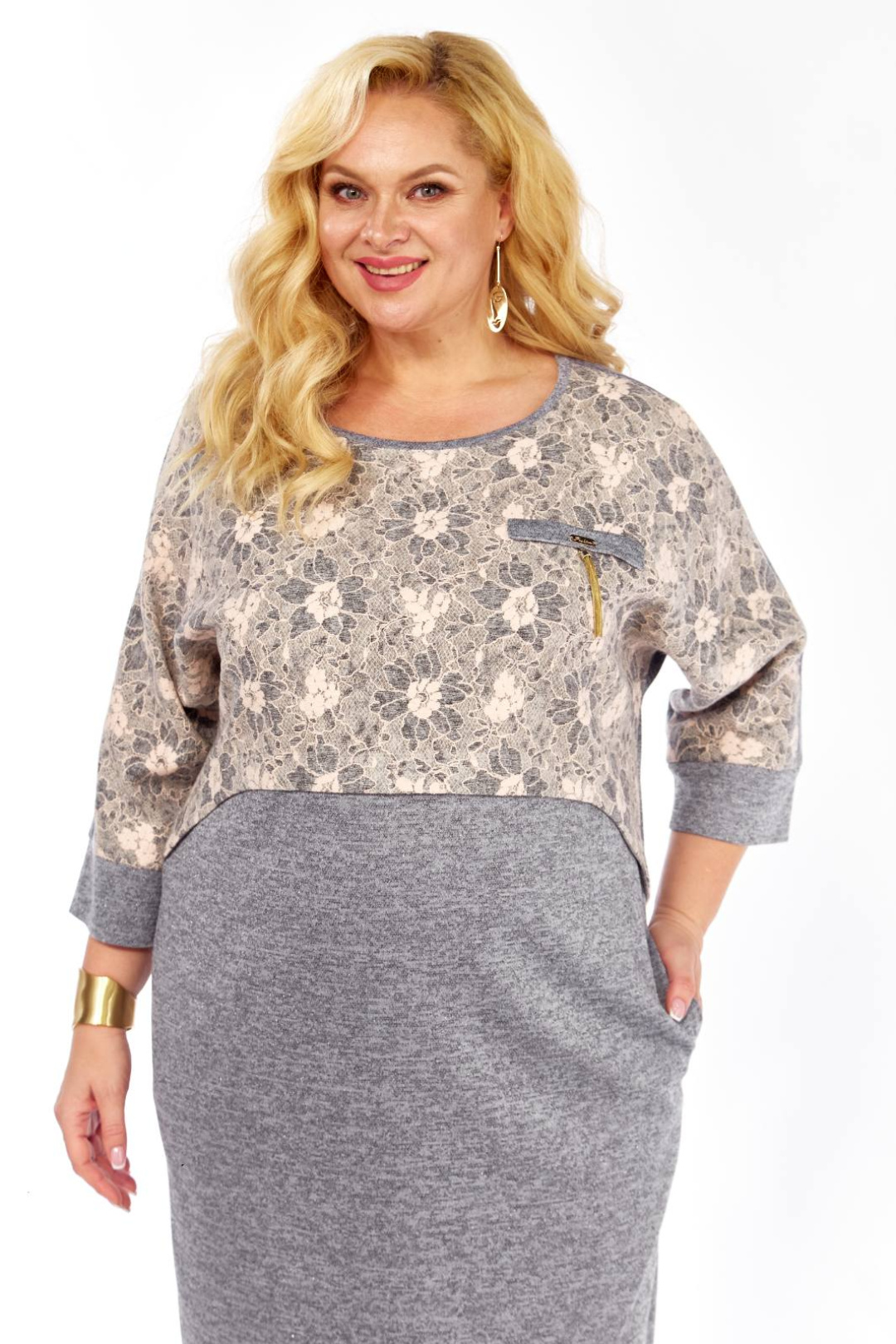 Платье СиБОН 215 светло-серый - фото 4