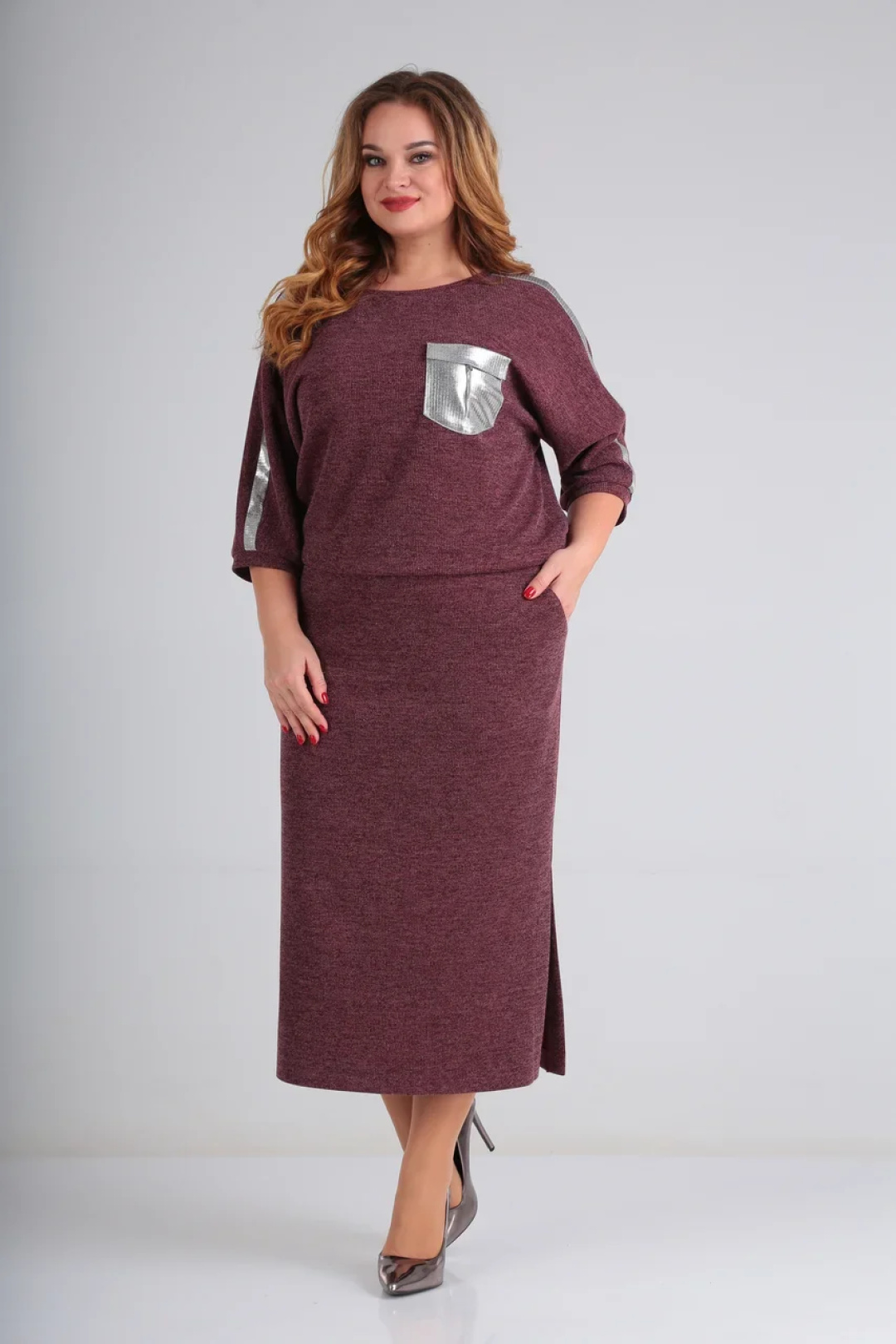 Платье СиБОН 216 бордо - фото 2