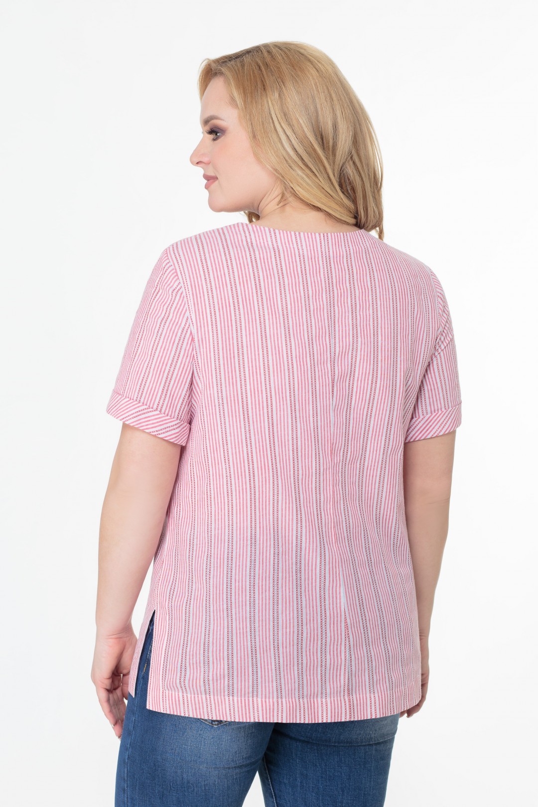 Блузка СлавияЭлит 469 с красной полоской - фото 2