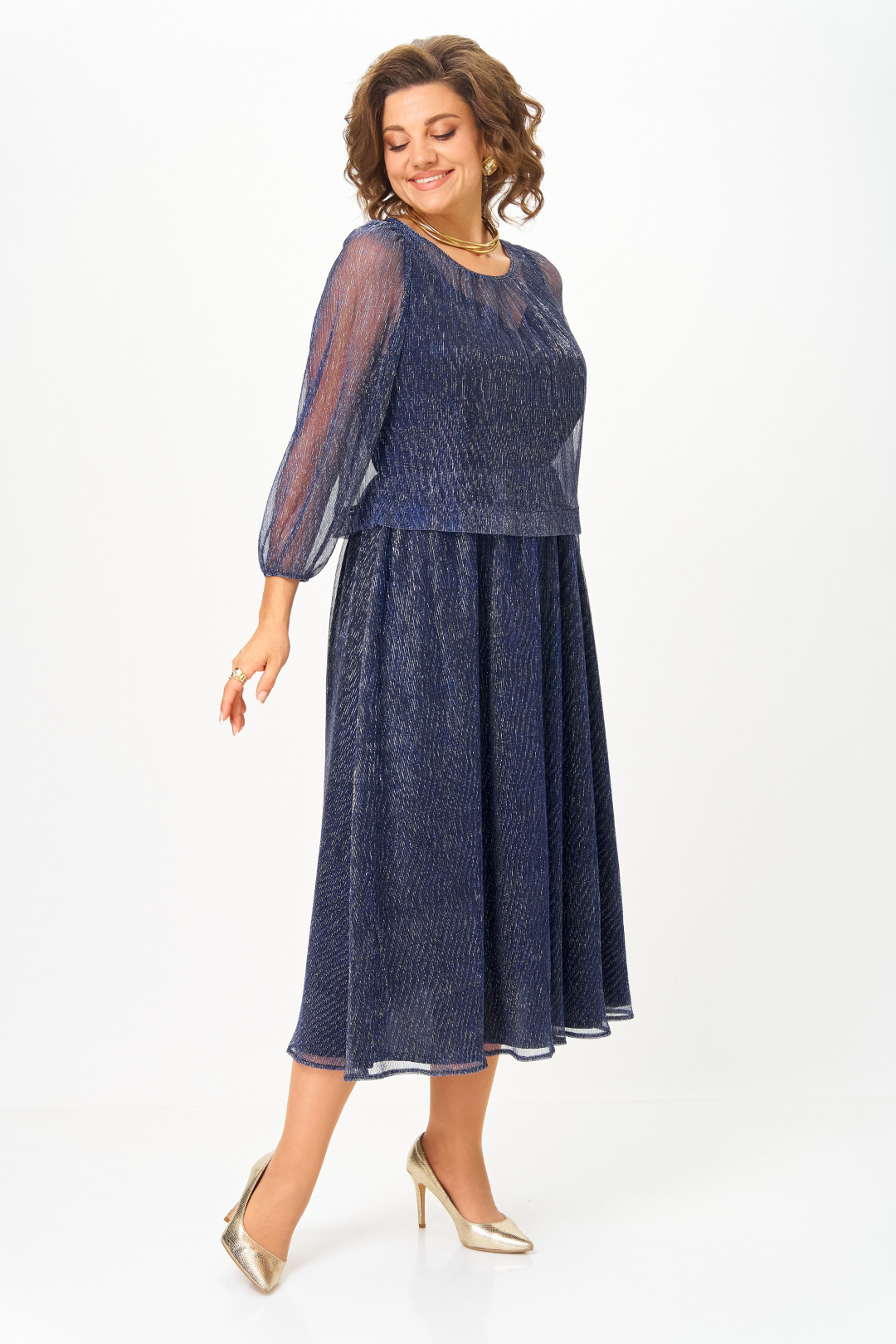 Платье СлавияЭлит 562 светло-синий - фото 5