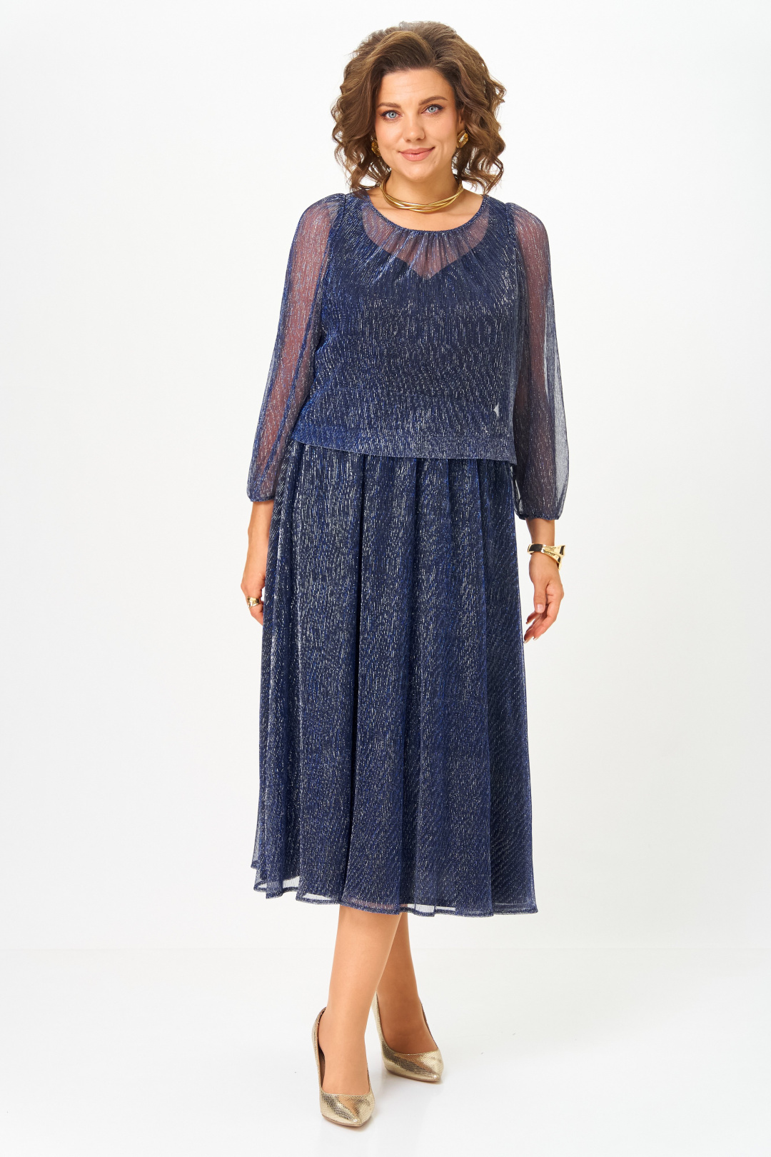 Платье СлавияЭлит 562 светло-синий - фото 6