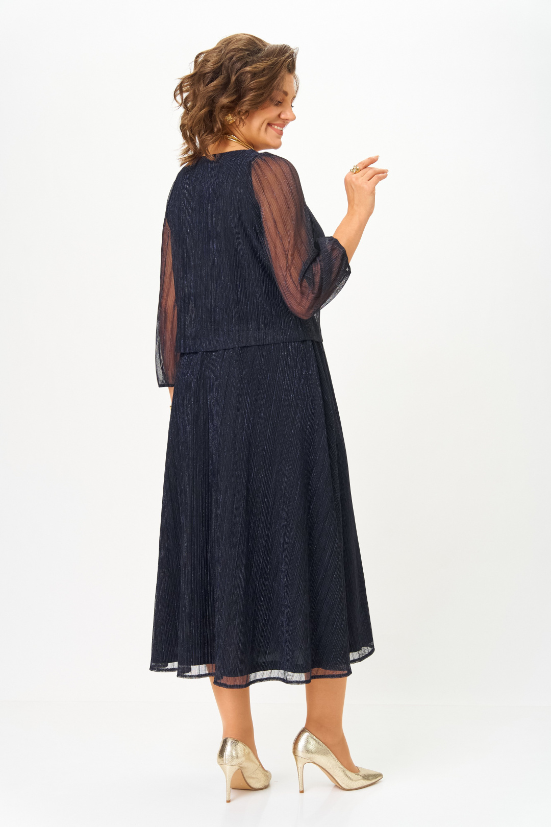 Платье СлавияЭлит 562 темно-синий - фото 6