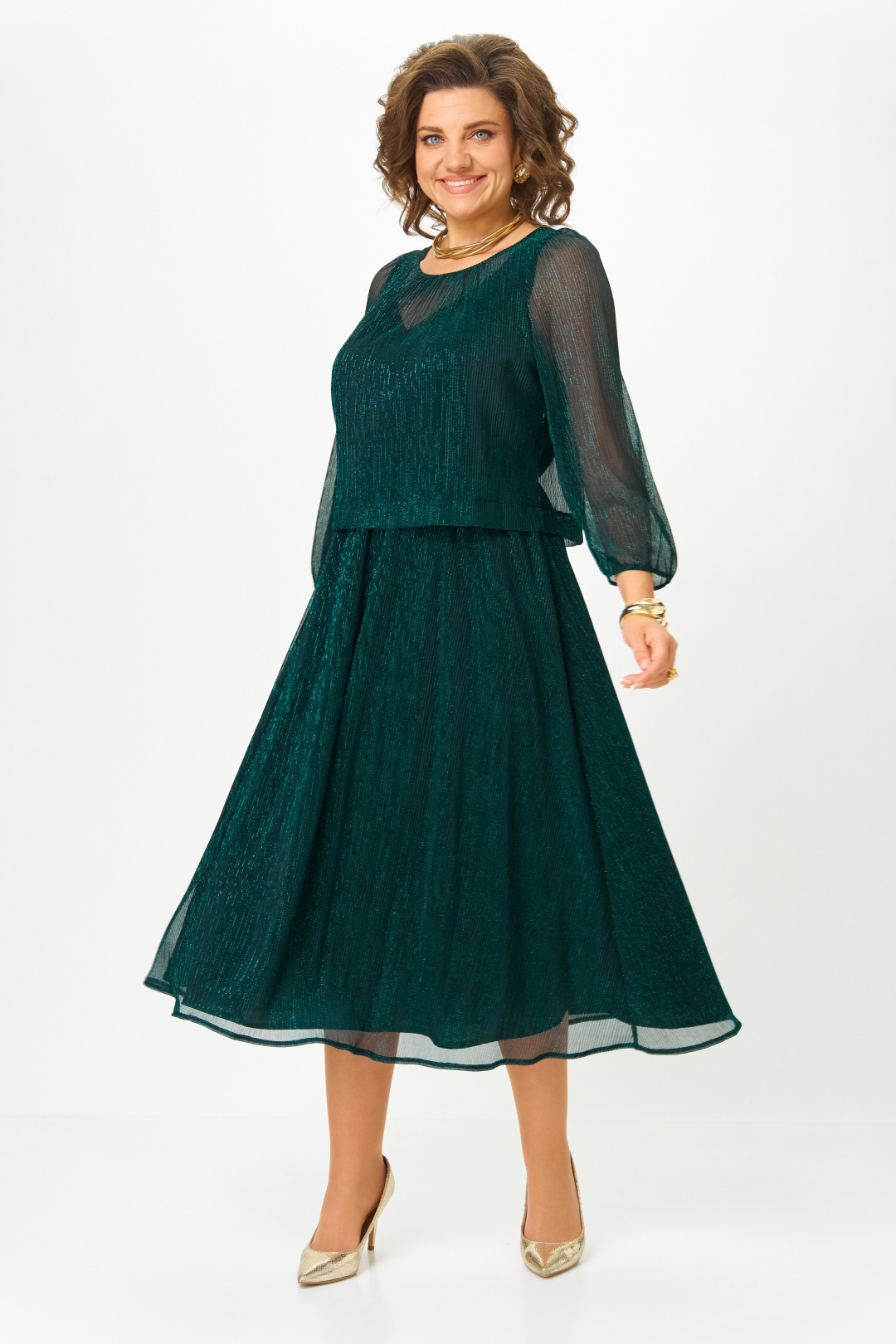 Платье СлавияЭлит 562 зеленый - фото 1