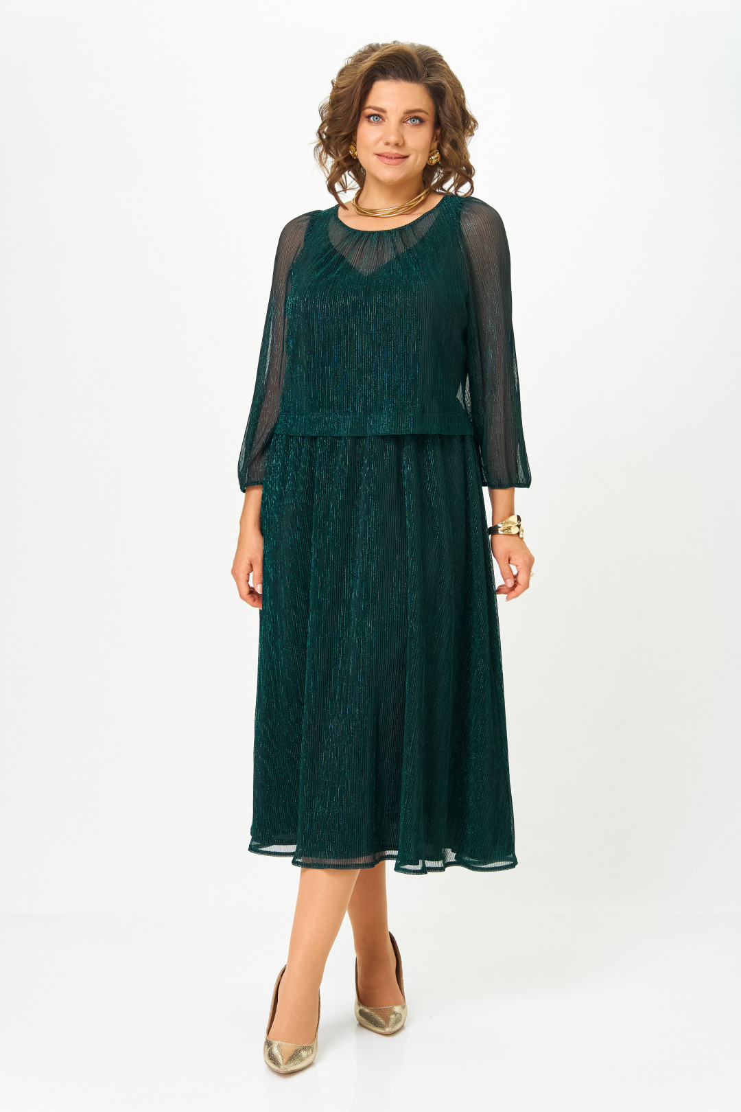 Платье СлавияЭлит 562 зеленый - фото 2