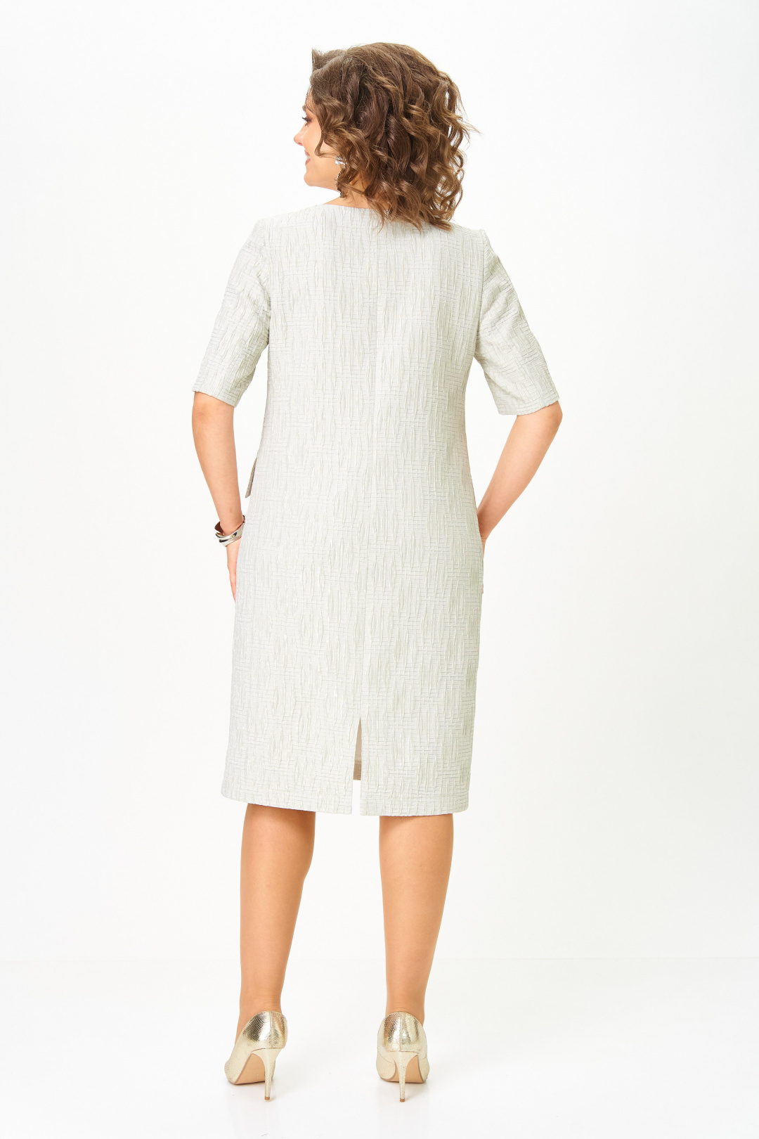 Платье СлавияЭлит 563 однотон с люрексом - фото 3