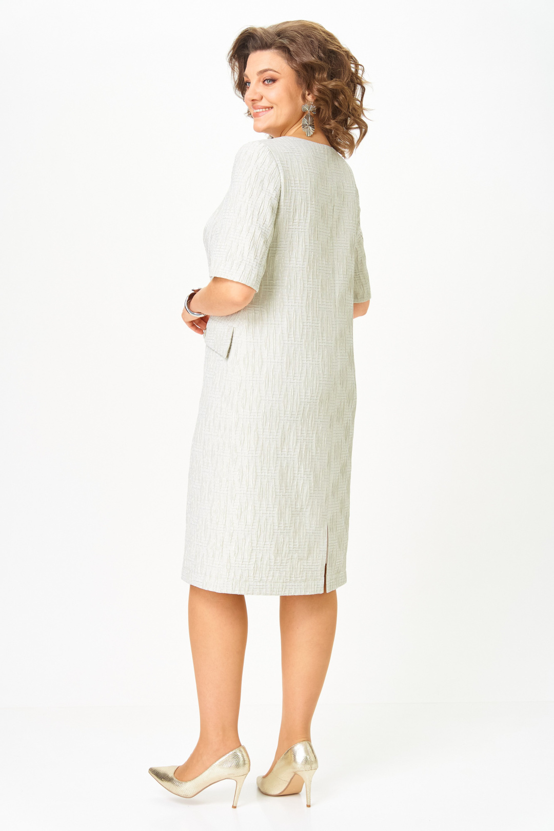 Платье СлавияЭлит 563 однотон с люрексом - фото 4