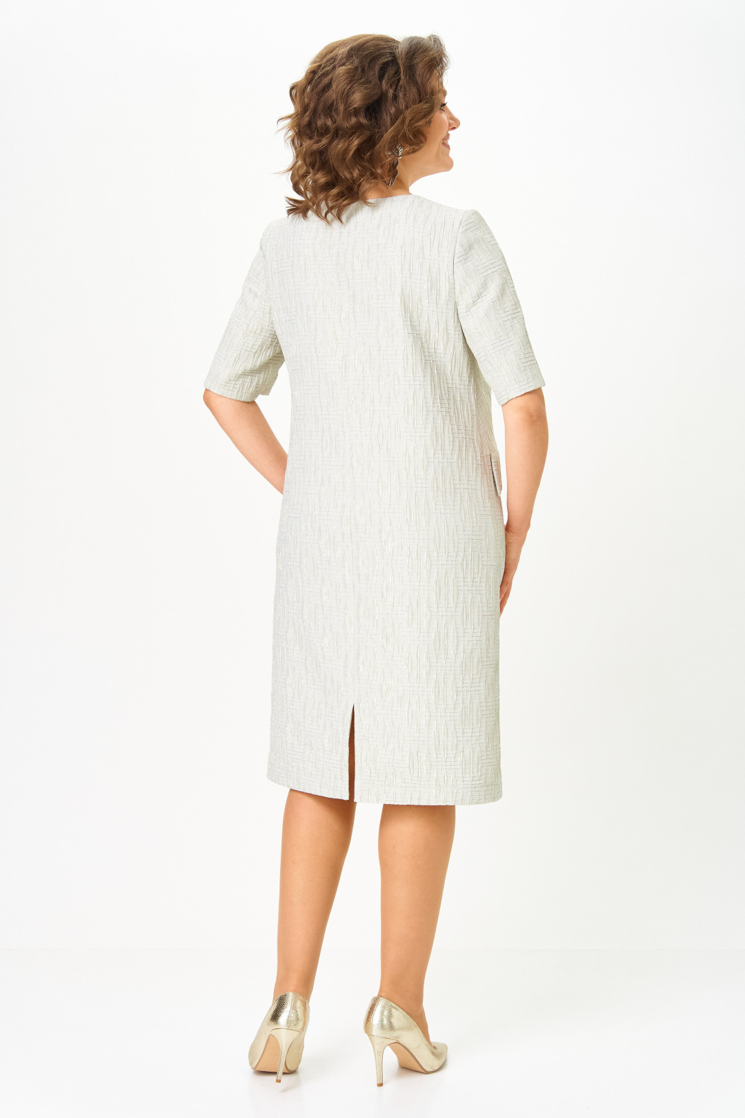 Платье СлавияЭлит 563 однотон с люрексом - фото 5