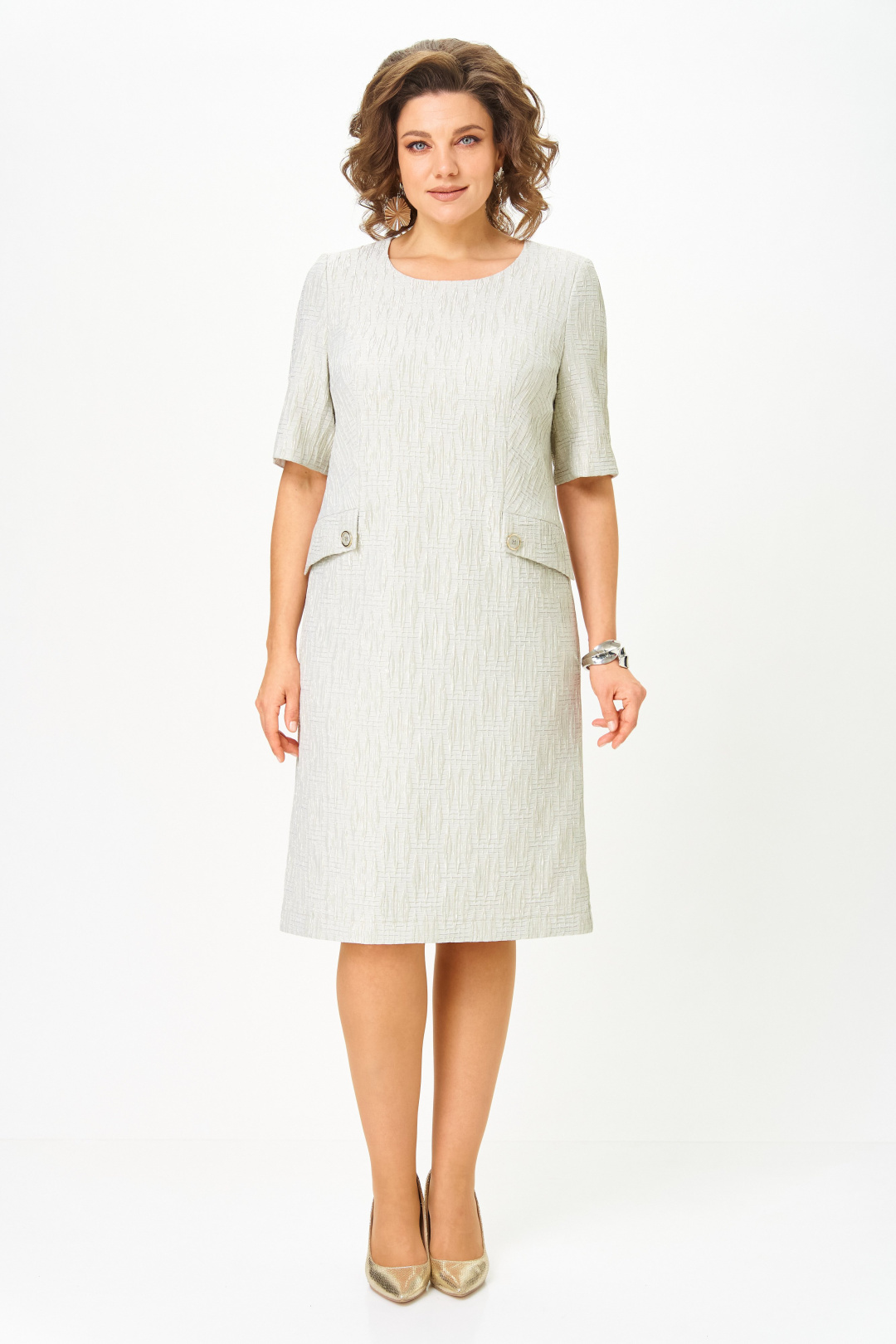 Платье СлавияЭлит 563 однотон с люрексом - фото 6