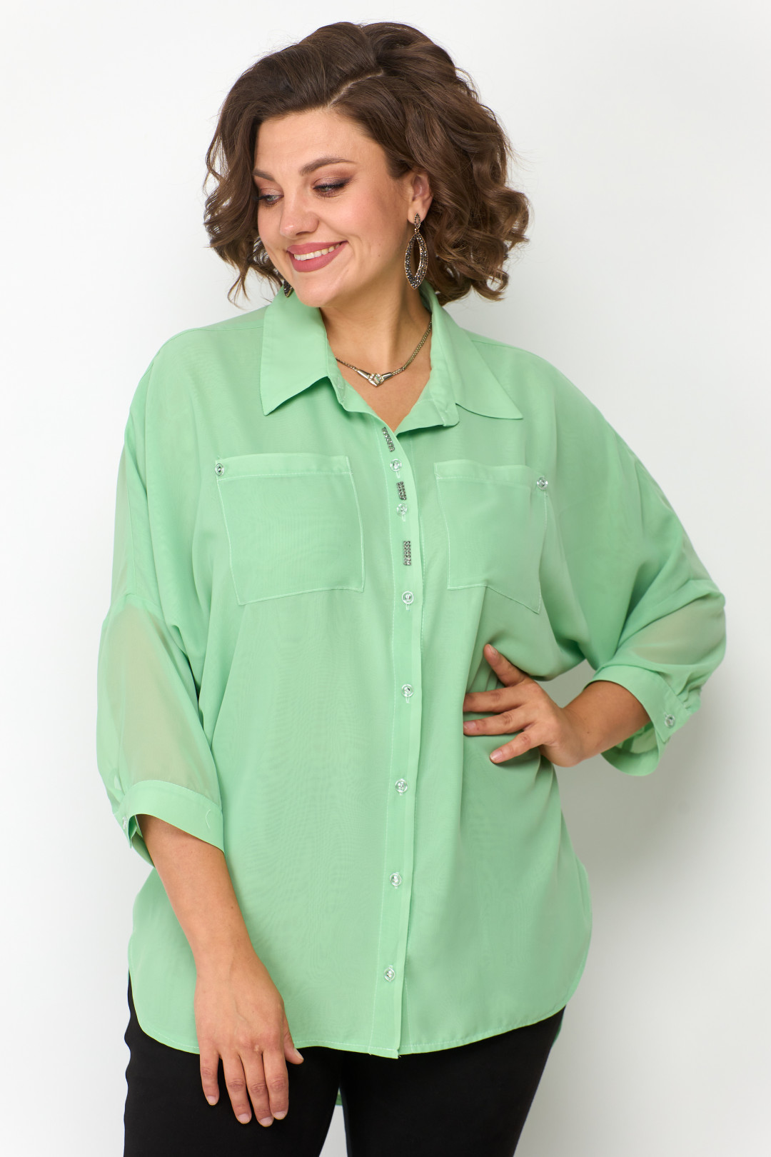 Блузка Solomea Lux 869 салатовый - фото 6