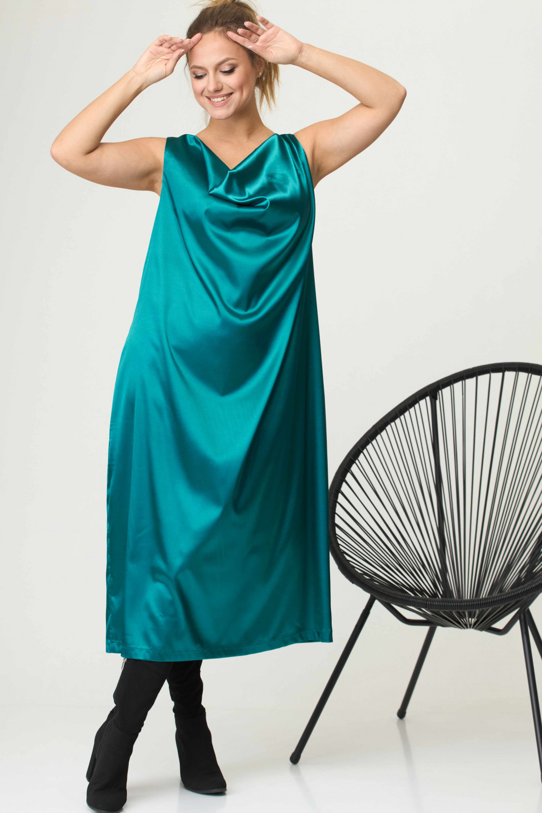 Платье SOVA 11046 бирюза - фото 5