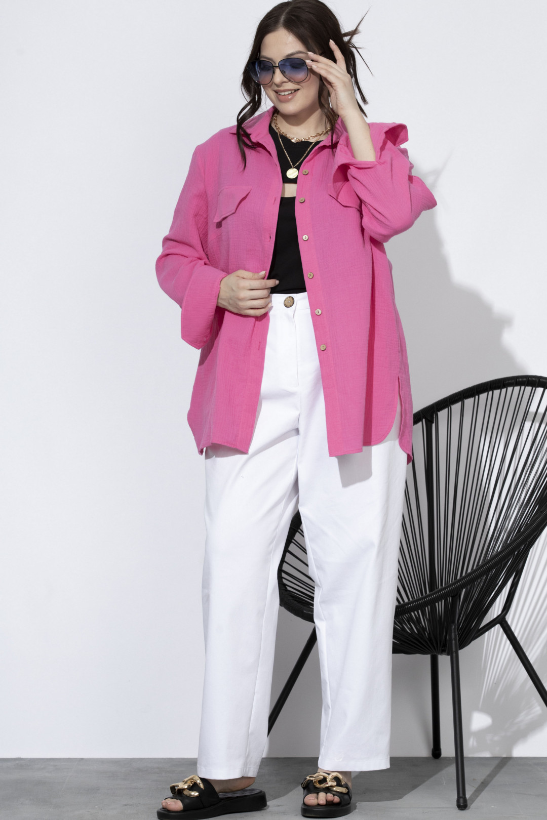 Рубашка SOVA 11157 фуксия - фото 6