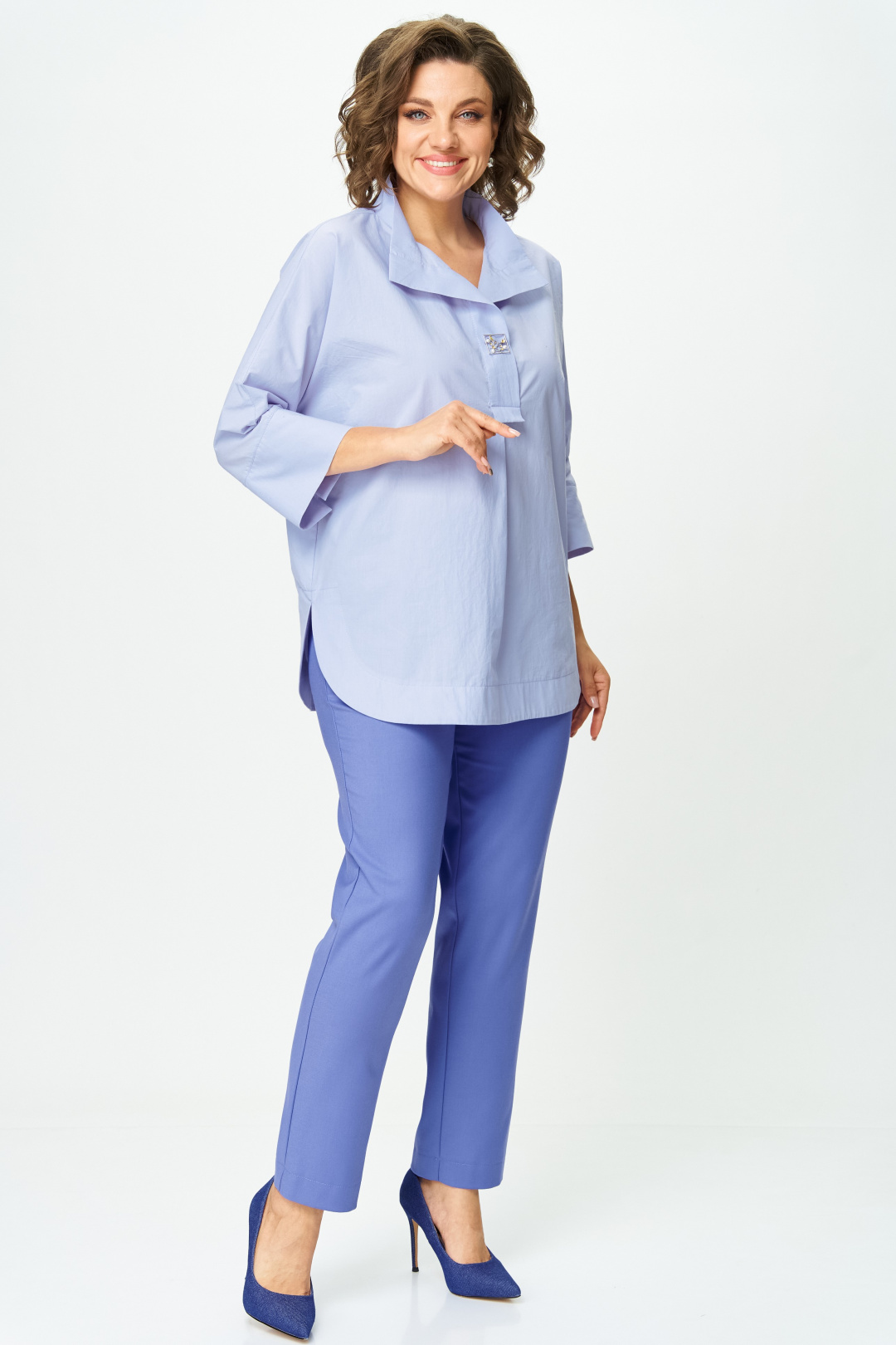 Блузка Stefany 497 голубой - фото 2