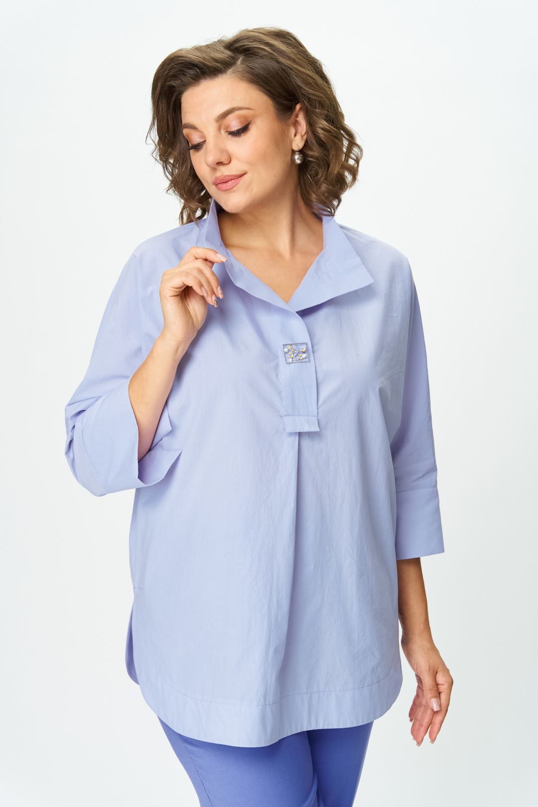Блузка Stefany 497 голубой - фото 3