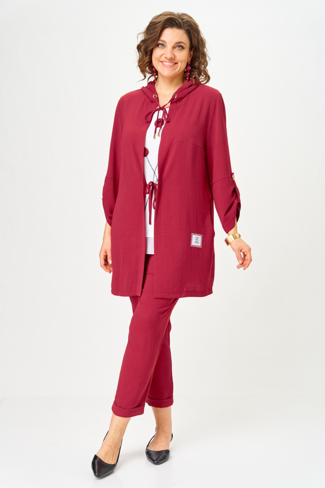 Костюм Светлана-Стиль 1527 марсала - фото 1