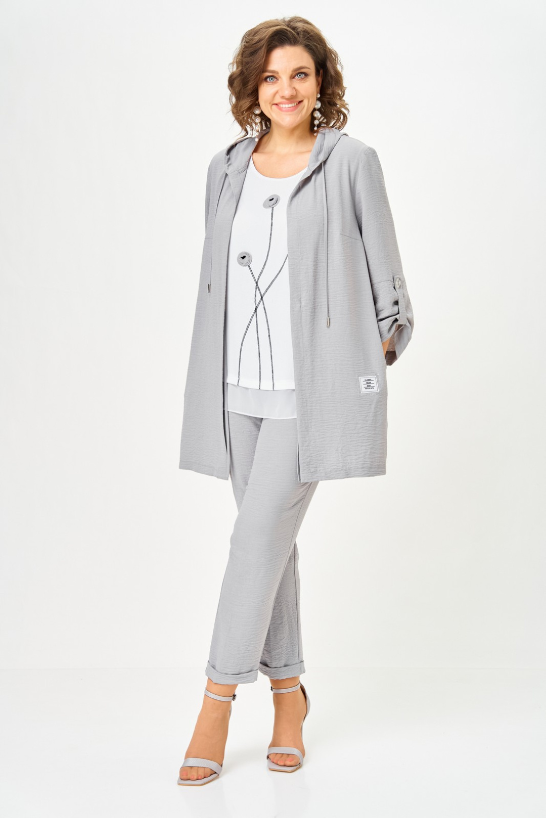 Костюм Светлана-Стиль 1527 серый - фото 1