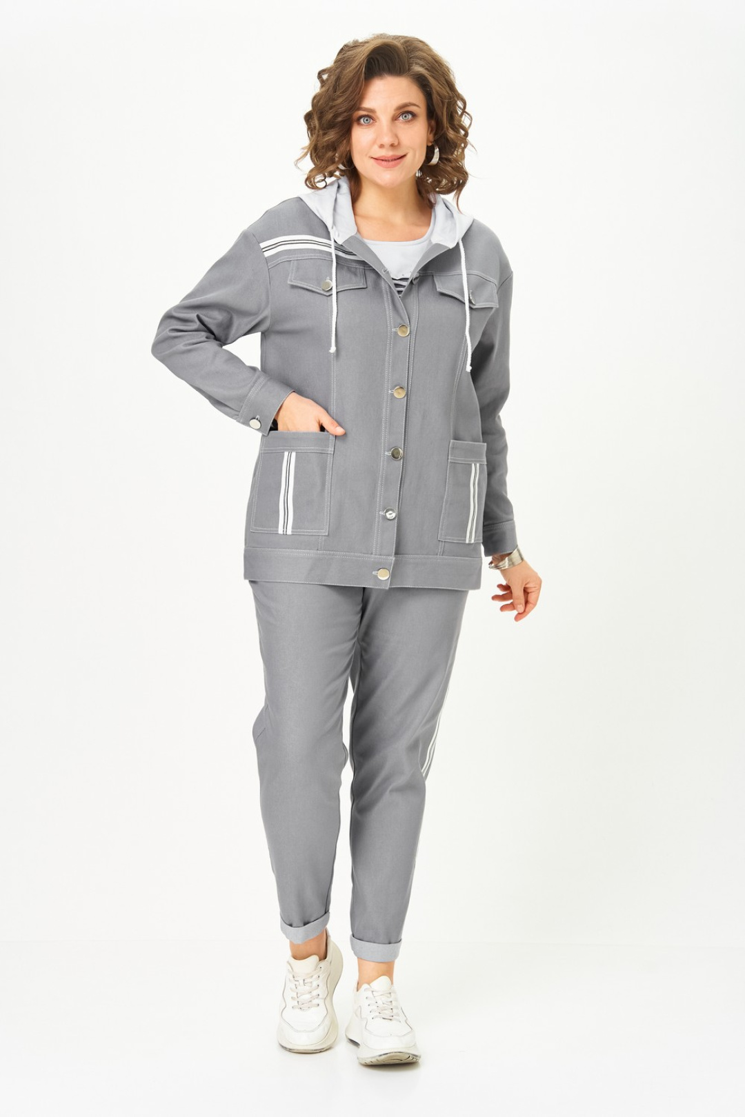 Костюм Светлана-Стиль 1569 серый - фото 3