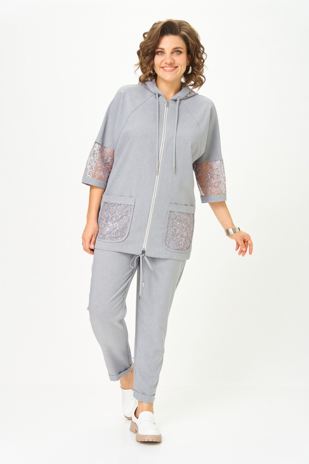Костюм Светлана-Стиль 1577 светло-серый - фото 4