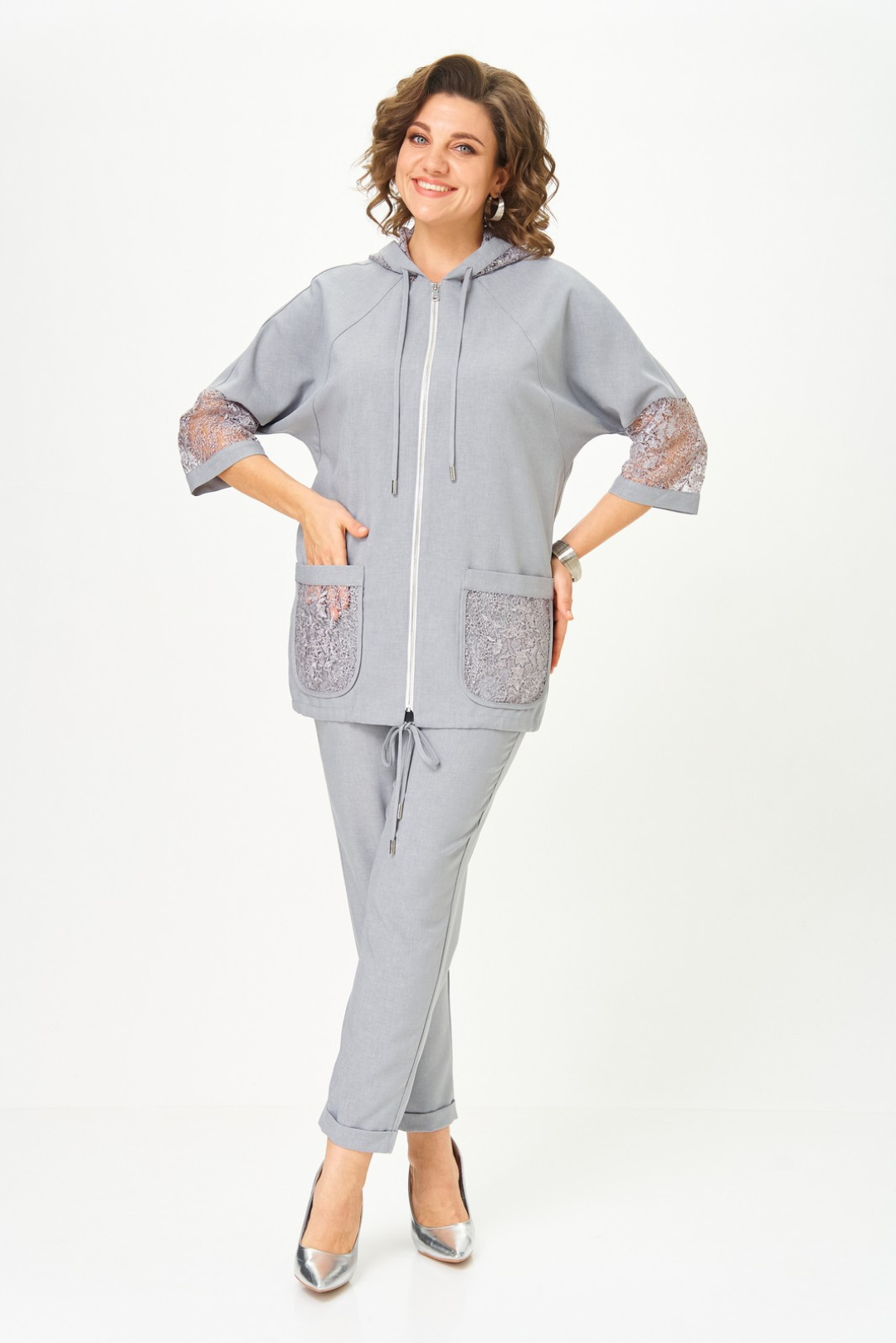 Костюм Светлана-Стиль 1577 светло-серый - фото 5