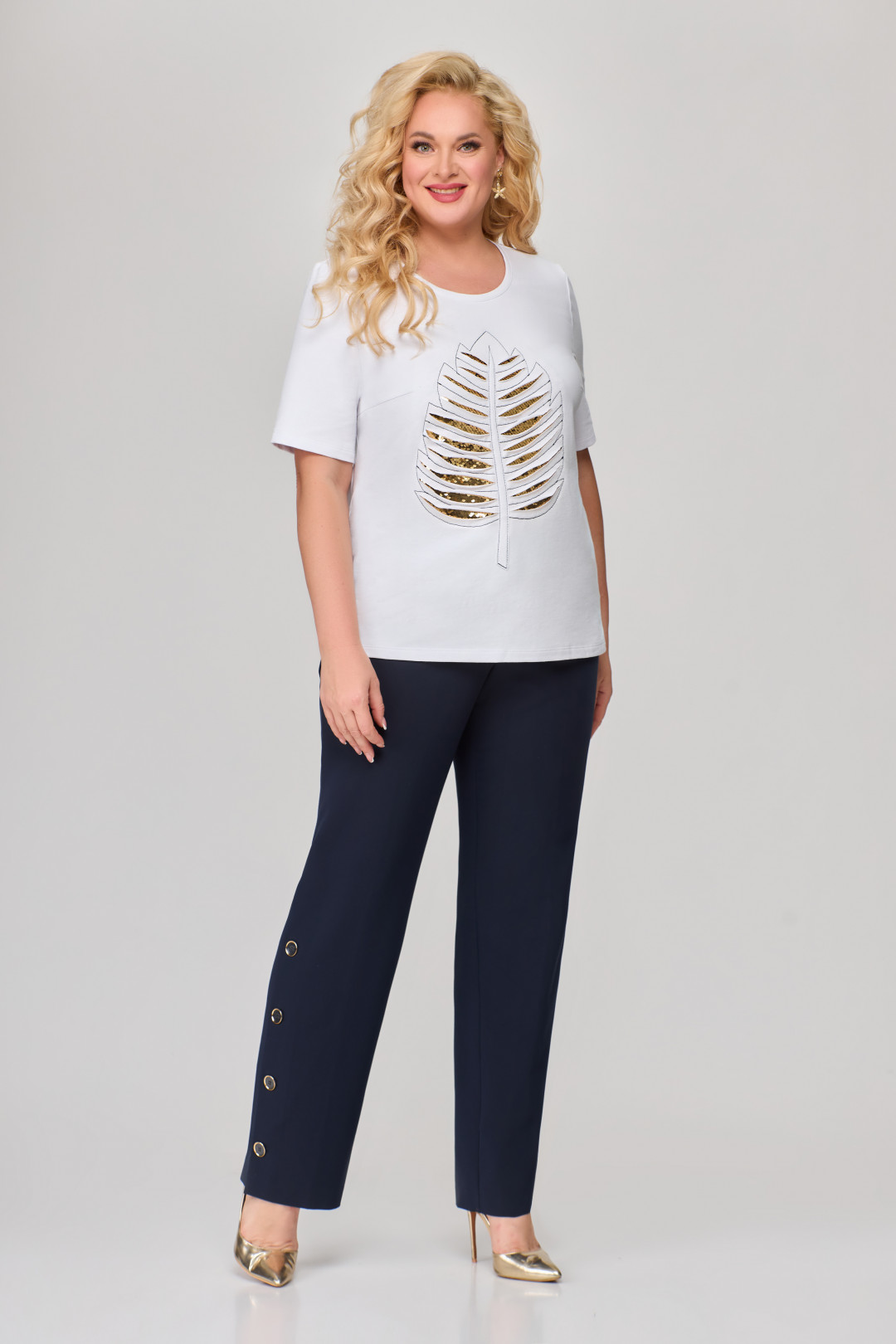 Костюм Светлана-Стиль 1678 синий+белый - фото 3