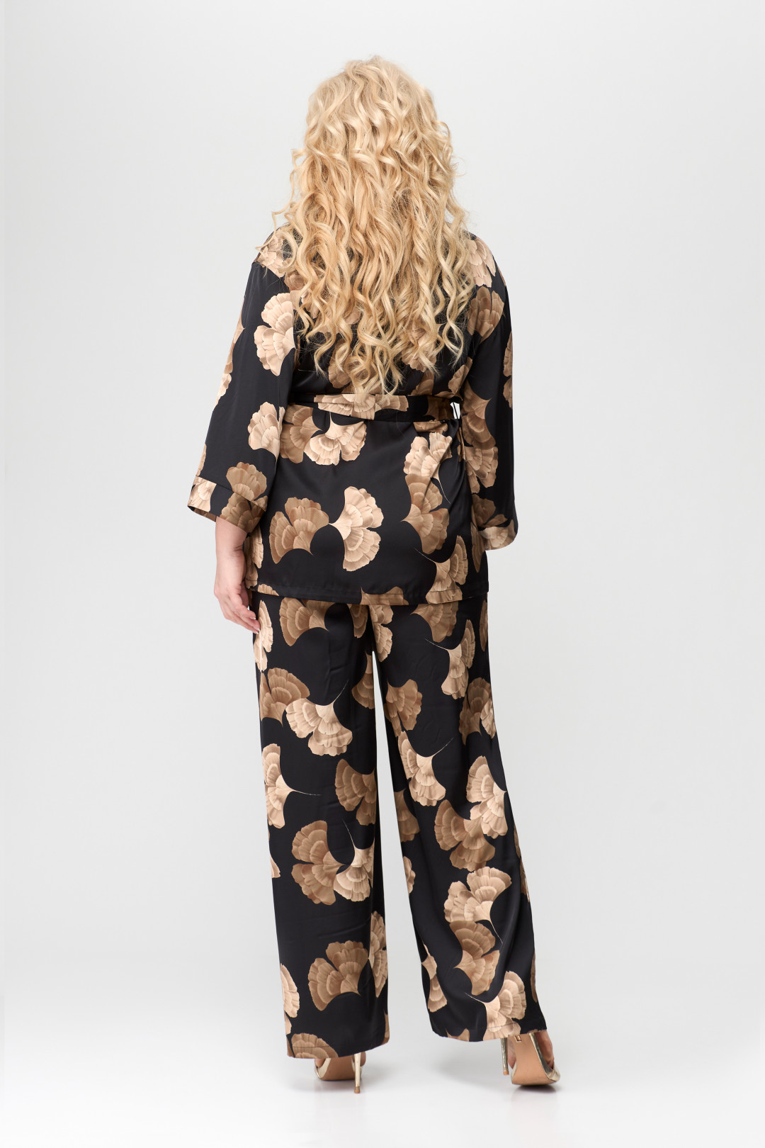 Костюм Светлана-Стиль 1775 черный+цветы - фото 2