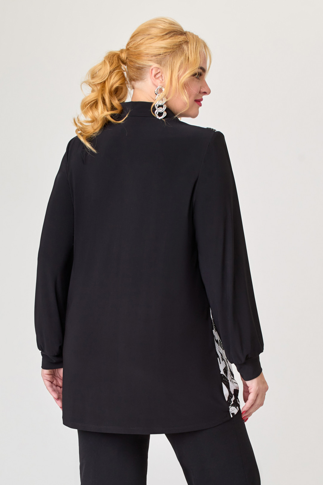 Блузка Светлана-Стиль 1831 черный+буквы - фото 2