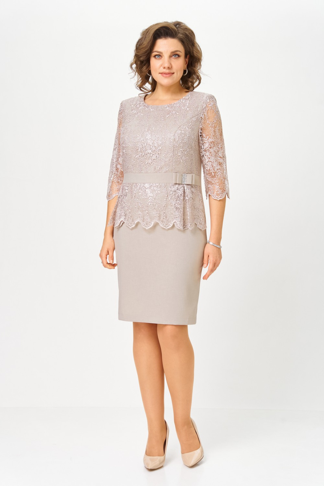 Платье Светлана-Стиль 1868 бежевый - фото 3