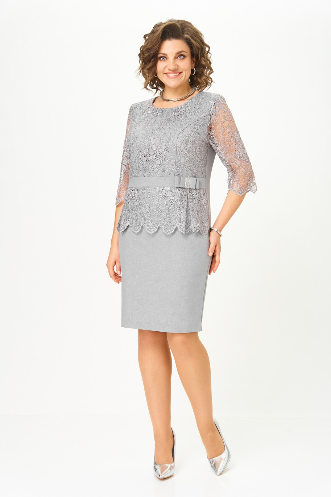 Платье Светлана-Стиль 1868 серый - фото 1