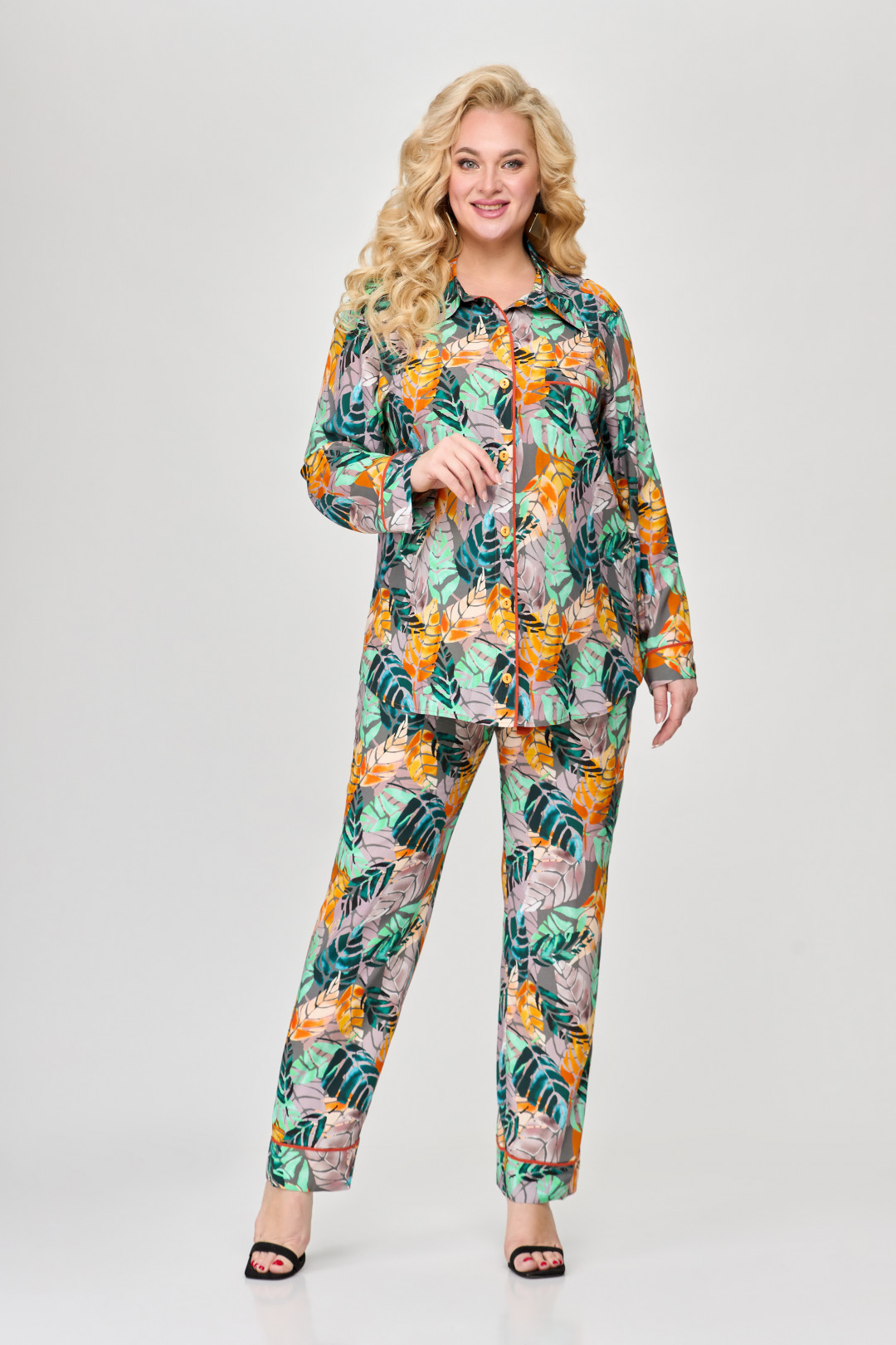 Костюм Светлана-Стиль 1881 листики - фото 1