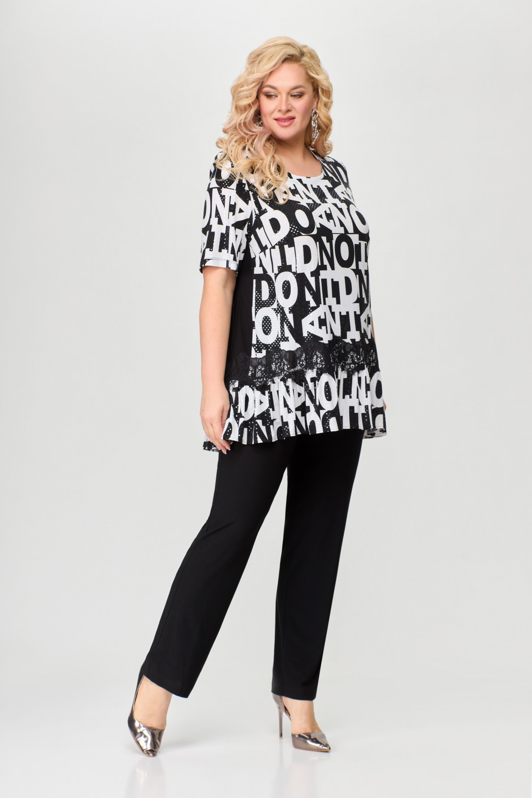 Костюм Светлана-Стиль 1885 черный+буквы - фото 1