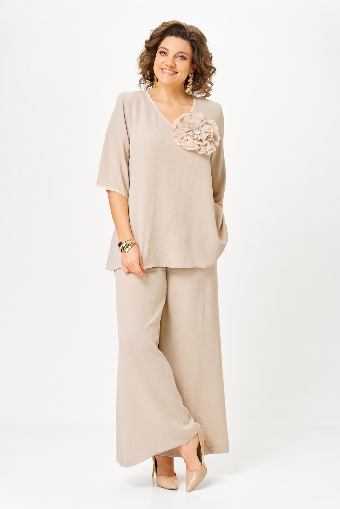 Костюм Светлана-Стиль 1933 бежевый - фото 1