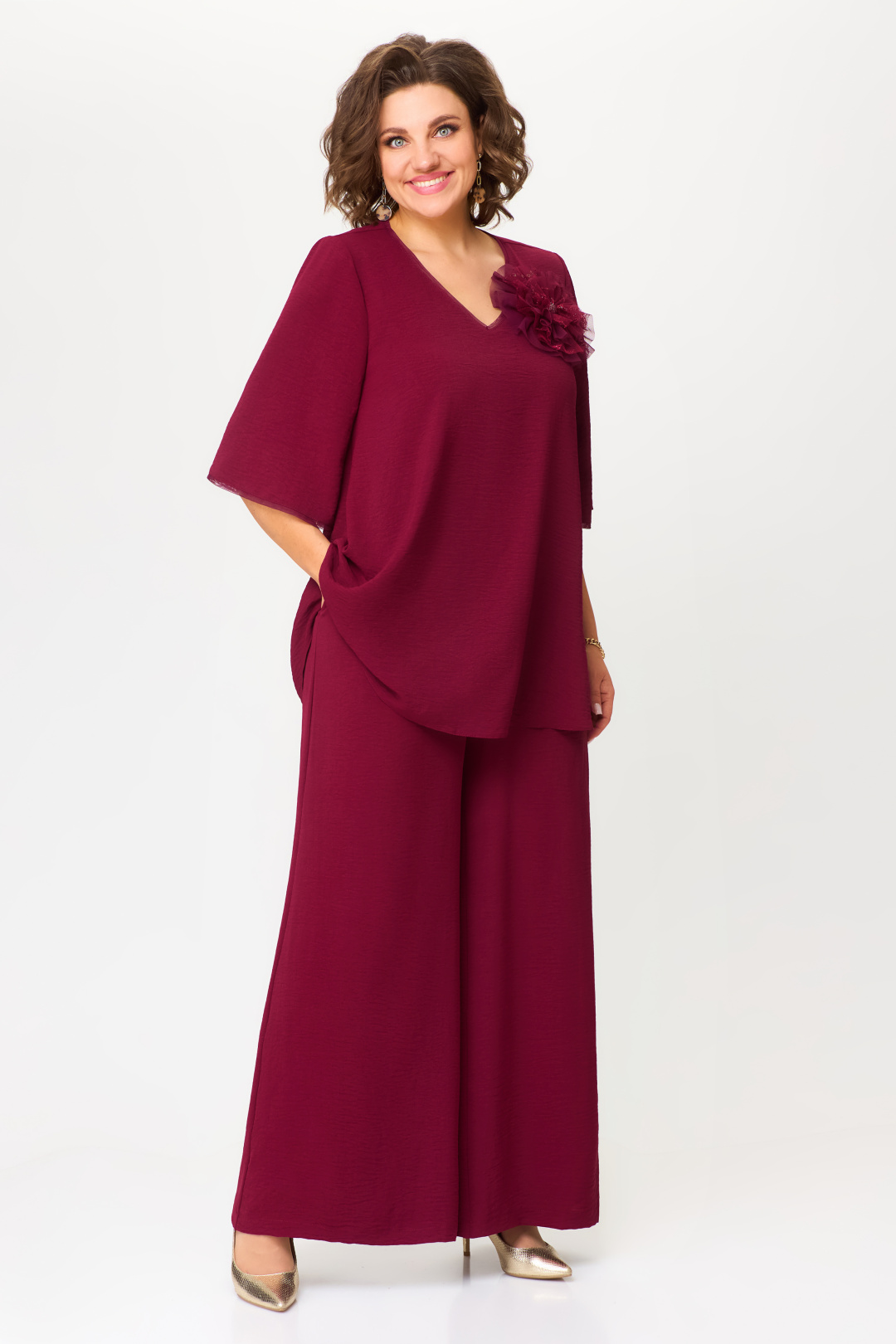 Костюм Светлана-Стиль 1933 бордовый - фото 1
