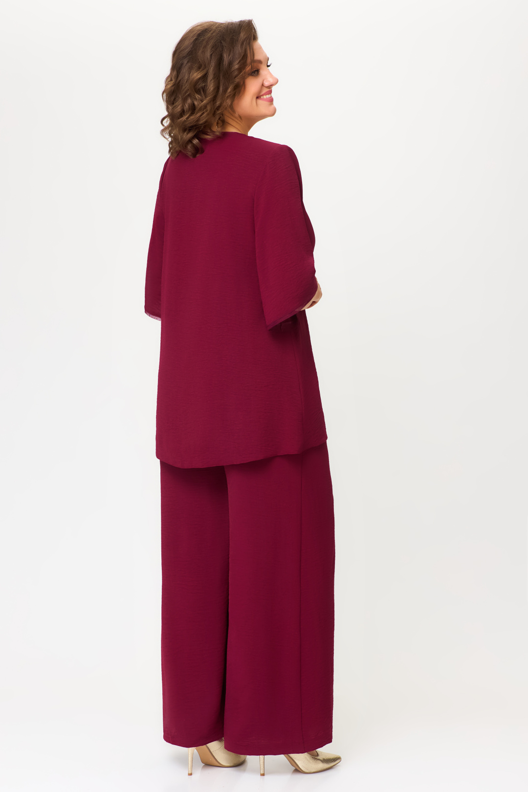 Костюм Светлана-Стиль 1933 бордовый - фото 2