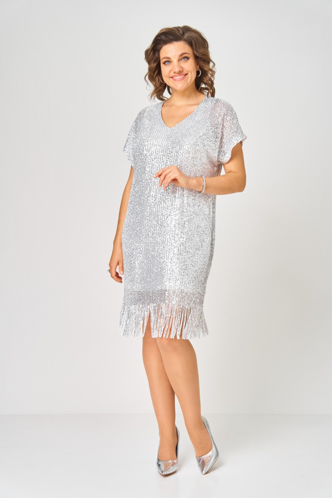 Платье Светлана-Стиль 2046 белое серебро - фото 3