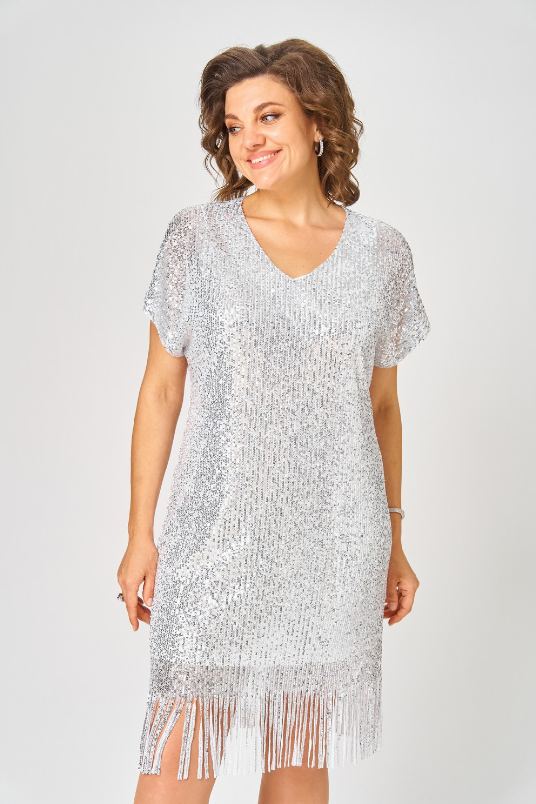 Платье Светлана-Стиль 2046 белое серебро - фото 6