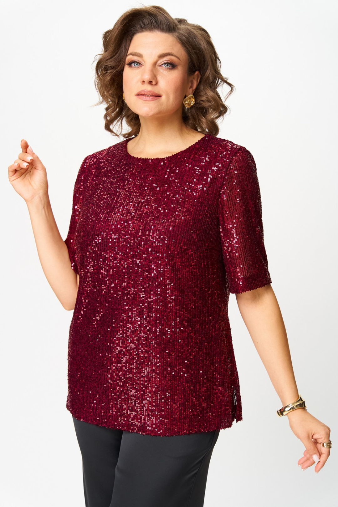 Блузка Светлана-Стиль 2163 бордовый - фото 1