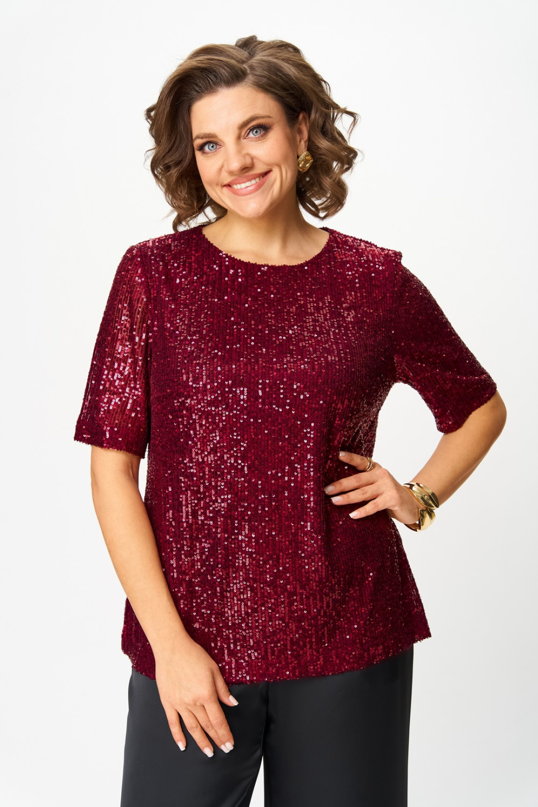 Блузка Светлана-Стиль 2163 бордовый - фото 3