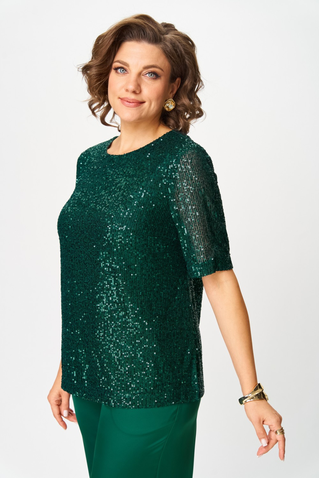 Блузка Светлана-Стиль 2163 изумруд - фото 1